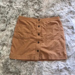High waist corduroy skirt